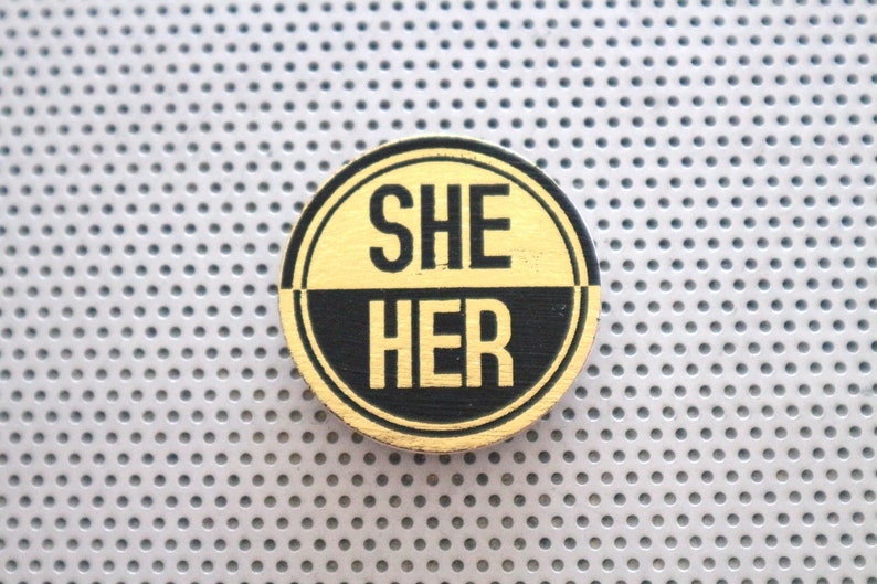 She Her Pin 1.5 Pinback Pin Badge or Button. She/her - Etsy