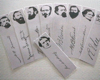 Civil War bookmarks Heroes of the Confederacy set of 9 American historical bookmarks / Forrest Davis Robert E Lee Stonewall Jackson JEB