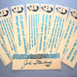 John Steinbeck bookmarks set 9 handmade quotes prose book marks Great Depression Grapes of Wrath East of Eden English student teacher gift