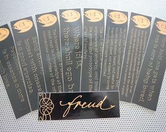 Freud Lesezeichen Set neun Zitat Lesezeichen von Sigmund Büste Druck Freudian Slip Psychiatrie Stabilität