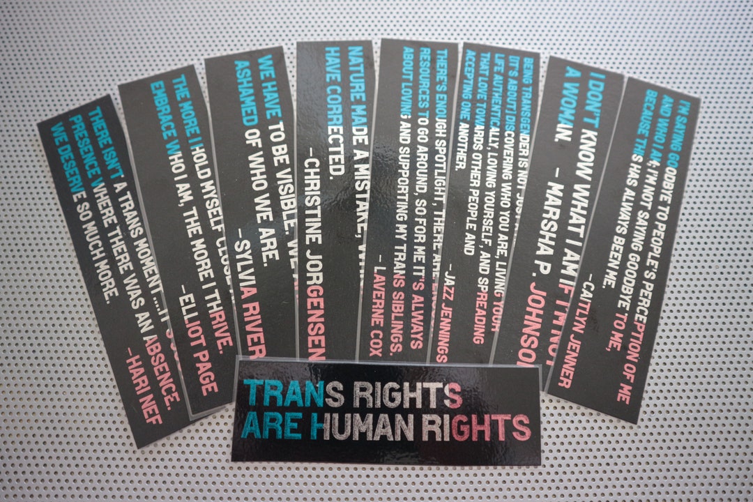Trans Bookmarks / Set of 9 Positive Quotes by Transgender Activists in ...