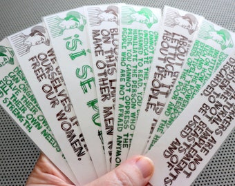 Cesar Chavez quotes Union Labor bookmarks set of nine handmade green brown socialism lefty Jorts organize UFW united farm workers strong sjw