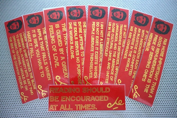 Che Guevara bookmarks set of nine handmade quote book marks black gold red Cuban Marxist Revolutionary Communist Argentina socialism lefty