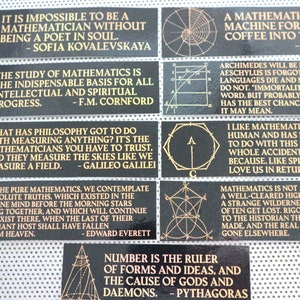Mathematics Quotes Bookmark Set of Mathematician Scientist Book ...
