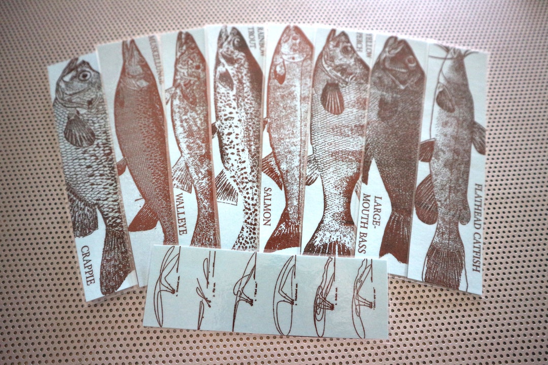 Fish Bookmarks Set 9 Fly Fisher Fishing Tackle Flies Rod Reel Lure ...