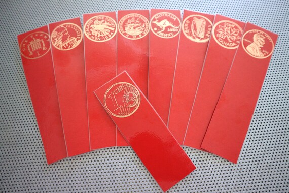 Pennies Bookmark Set of 9 World Penny Coins Numismatics - Etsy