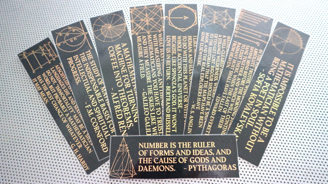 Mathematics Quotes Bookmark Set of Mathematician Scientist Book ...