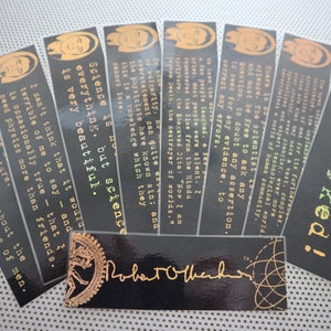 J Robert Oppenheimer bookmark set of quotes mechanics theoretical physics scientist books physicist science fractal Manhattan Project atomic