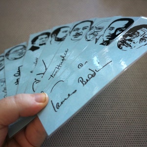 Black writers bookmarks / set of nine handmade African American portraits poets activists book blue Langston Hughes Baldwin Douglass blm image 8