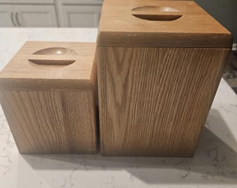 Vintage 2 piece wood canister set