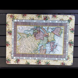 Mackenzie Childs Global Mission Map World Corkback Vintage Tischsets - 4er Set - 24 avl & mehr Muster pimpernel Victoria Richard Ära