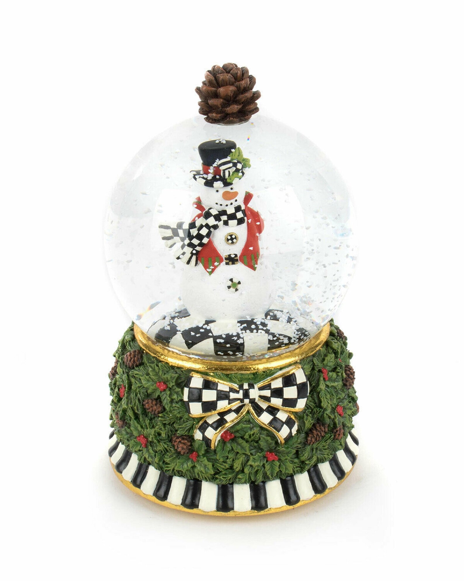 Mackenzie Childs Courtly Check Snowman Snow Globe Christmas | Etsy