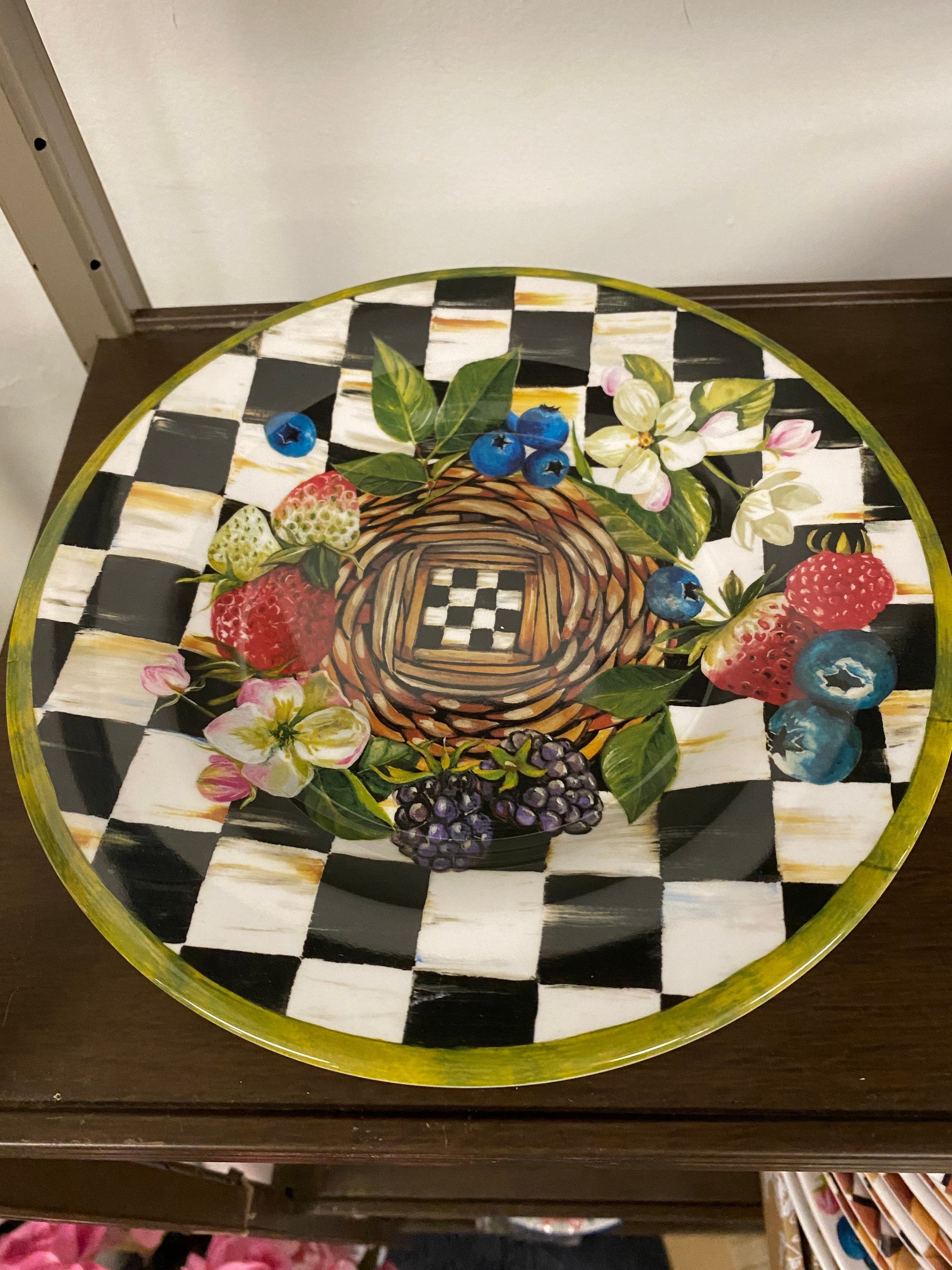 Mackenzie Childs Blue Flower Enamel Set of 6 Salad Desssert Etsy UK