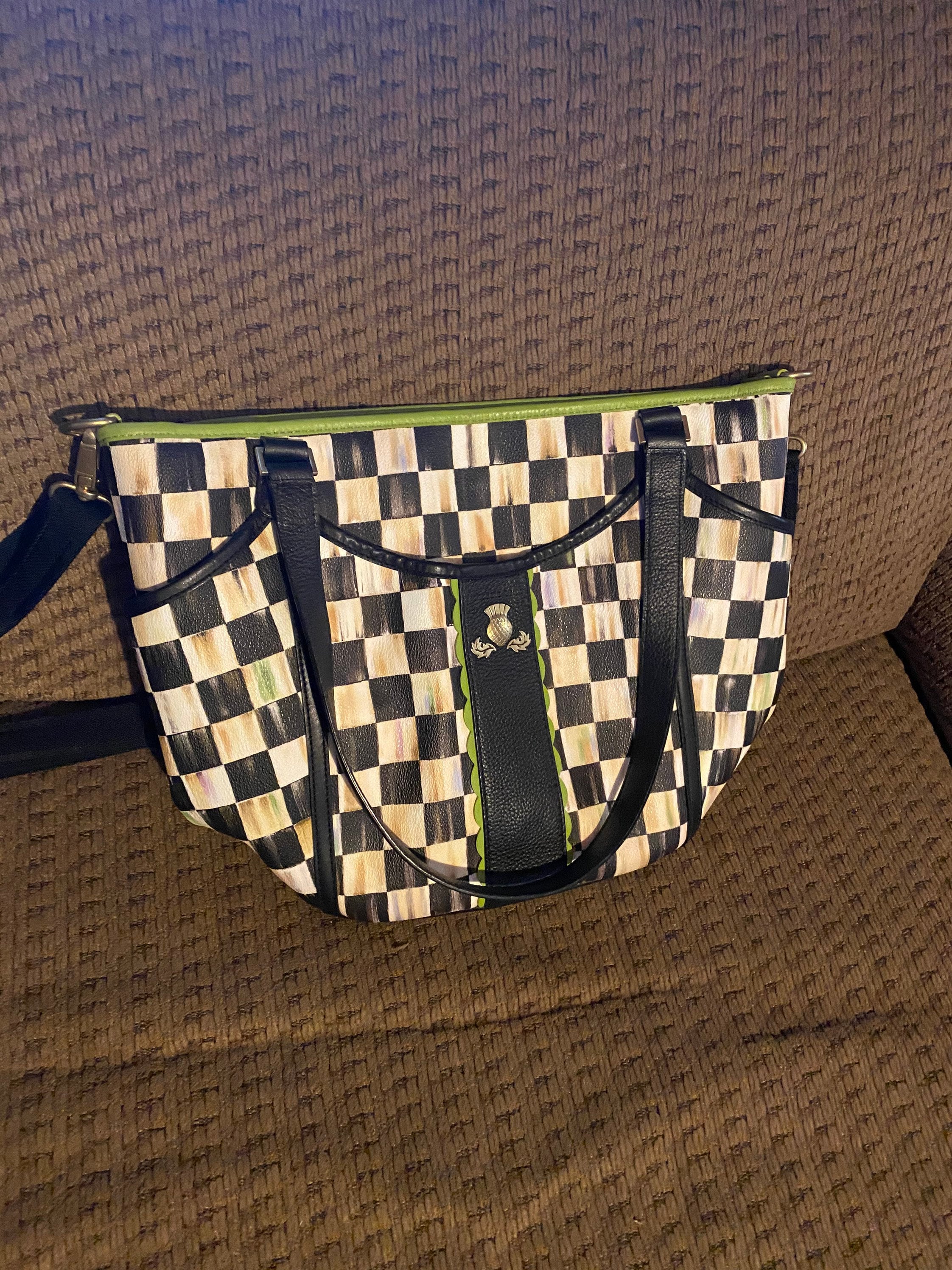 Mackenzie Childs Courtly Check Purse Handbag Tote Rare 