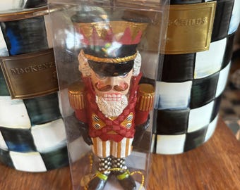Mackenzie Childs Courtly Check Nutcracker Christmas Tree Ornament - Many others available rare and retired free shipping NEW in Box