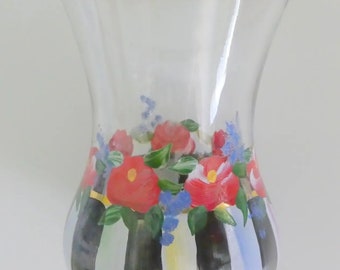 Mackenzie Childs Glass Bud Vase Courtly Stripe Gold Red Rose Flowers Gorgeous NEW FREE SHIPPING
