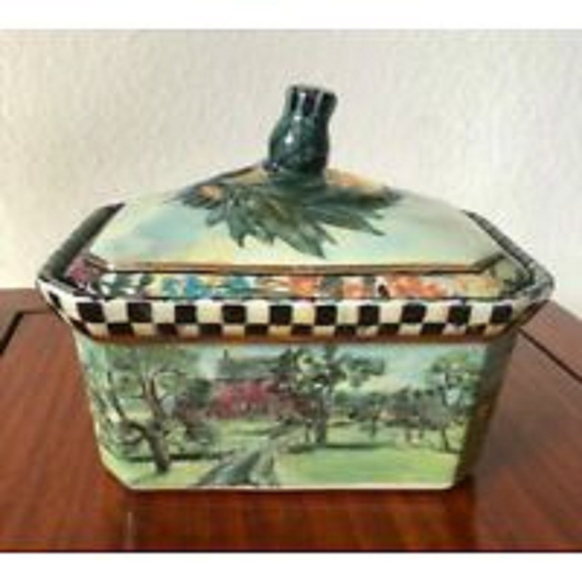 Mackenzie Childs Maclachlan Lidded Trinket Soup Box Courtly Etsy
