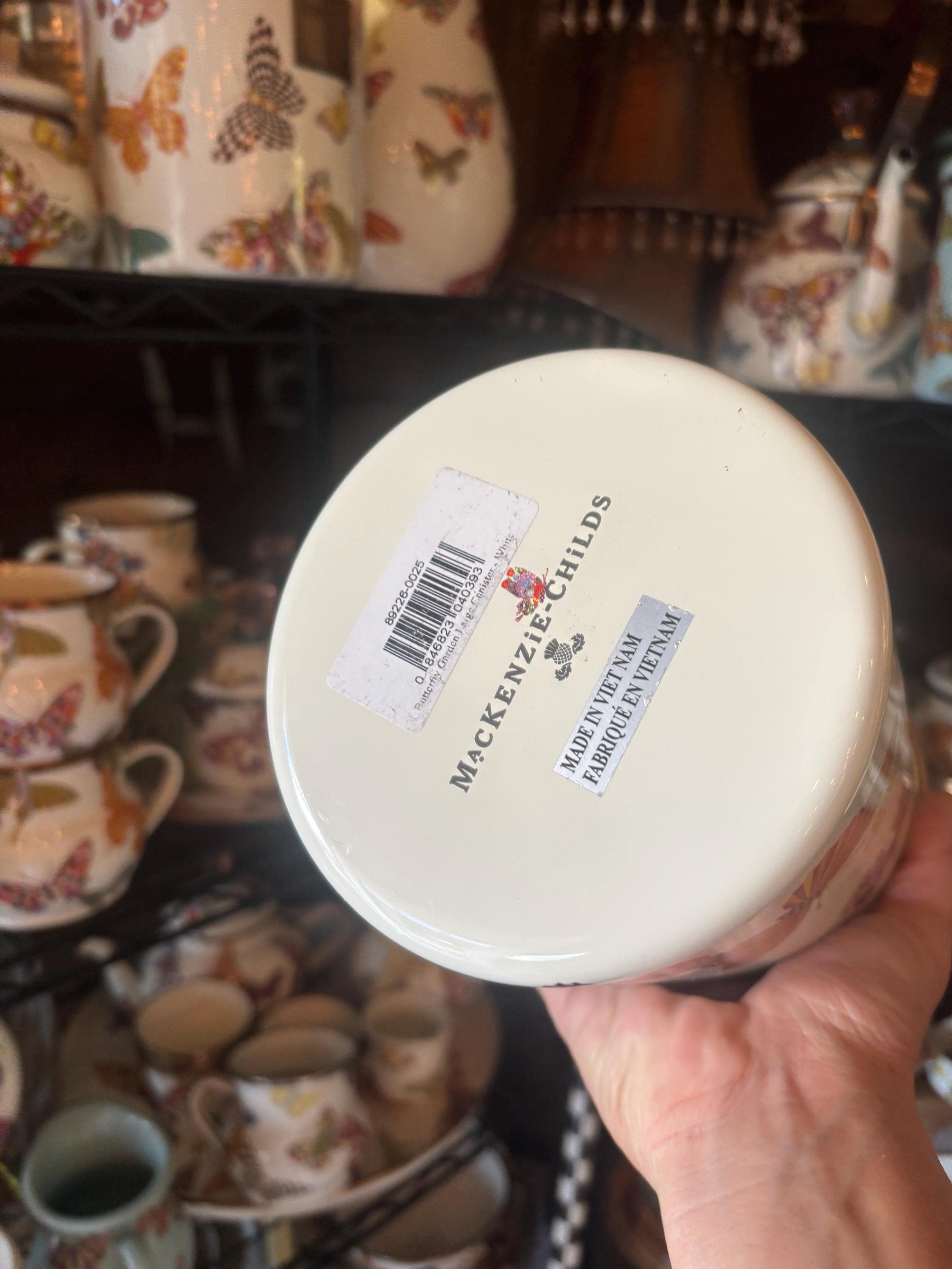 Mackenzie Childs Vintage Rare Butterfly Large Canister More Pieces