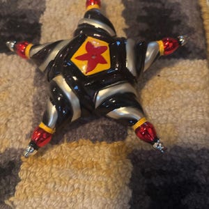 Mackenzie Childs SUPER RARE STAR glass handblown Christmas Tree ornament retired rare