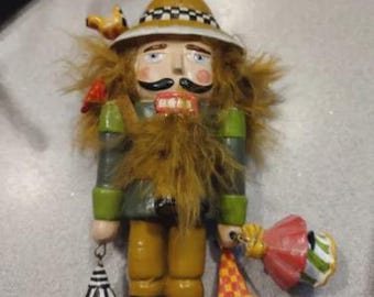 Mackenzie Childs woodland bird watcher nutcracker birdhouses Christmas tree ornament Very Hard To Find  free shipping repaired