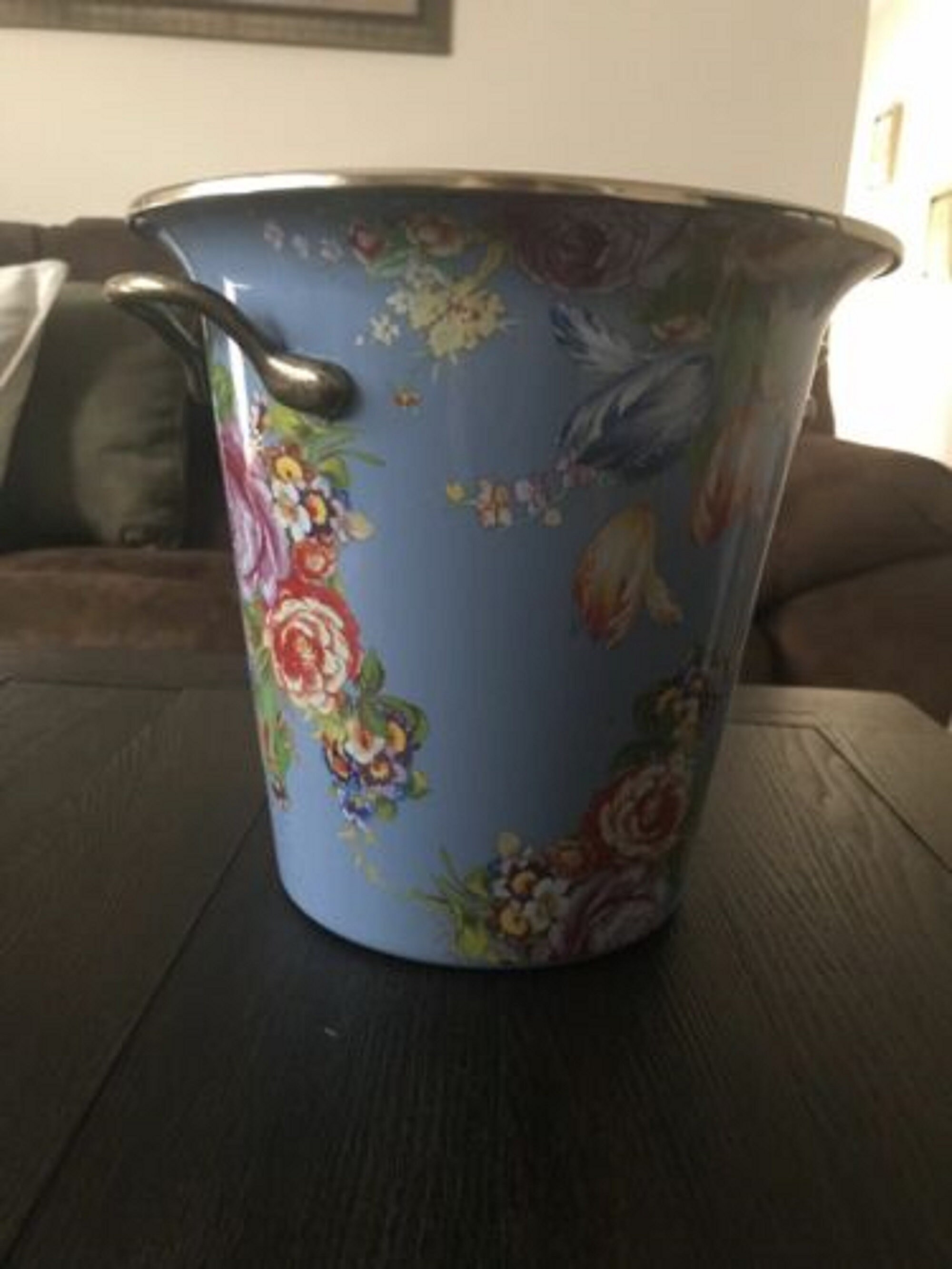 Mackenzie CHILDS Ice Wine Bucket in French Blue Floral Flower Etsy