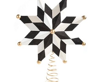 Mackenzie Childs Courtly Check North Star Metal Christmas Tree Topper  - Sold Out & Rare