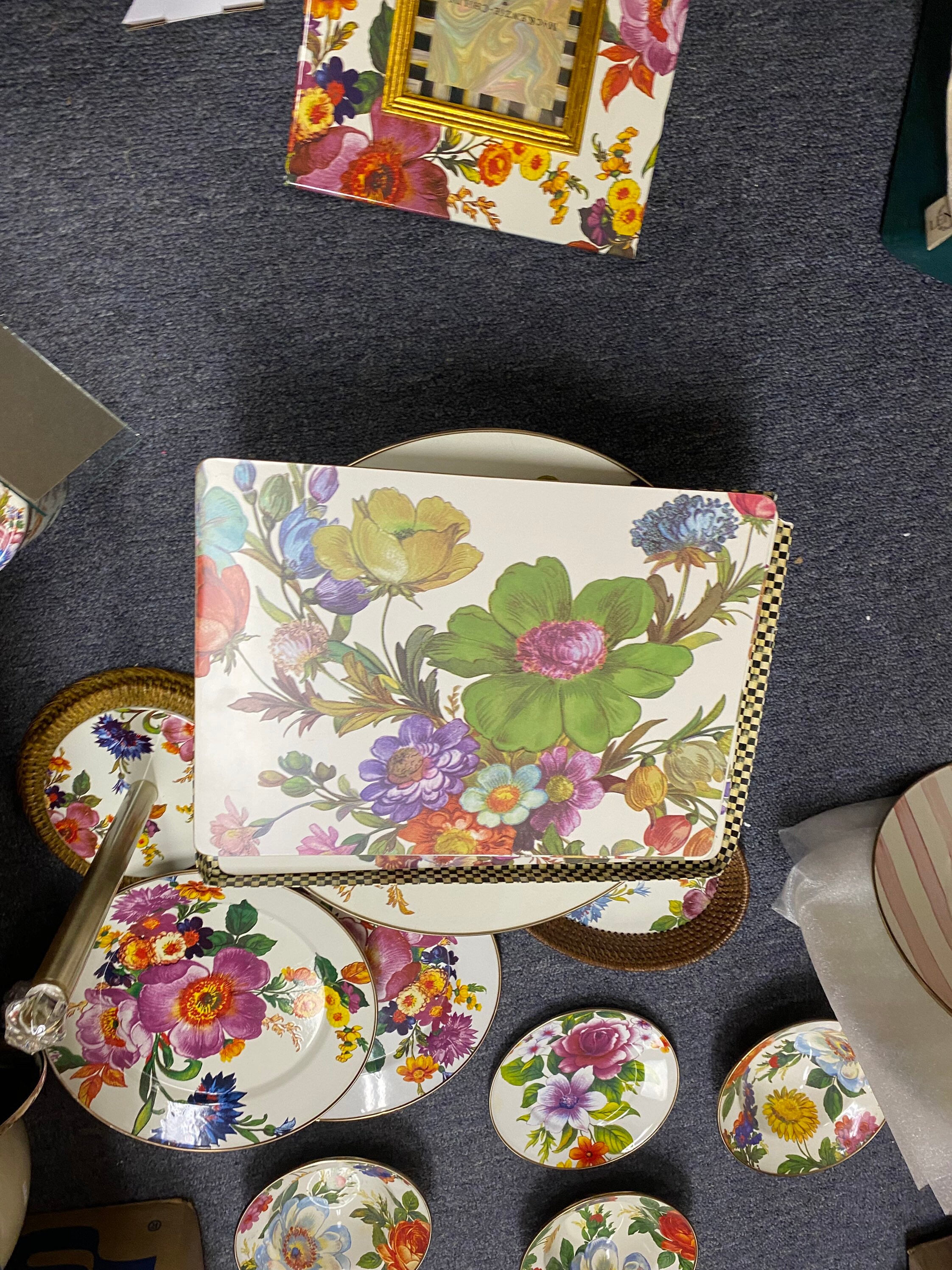 Mackenzie Childs white flower market placemats set of 4 new Etsy