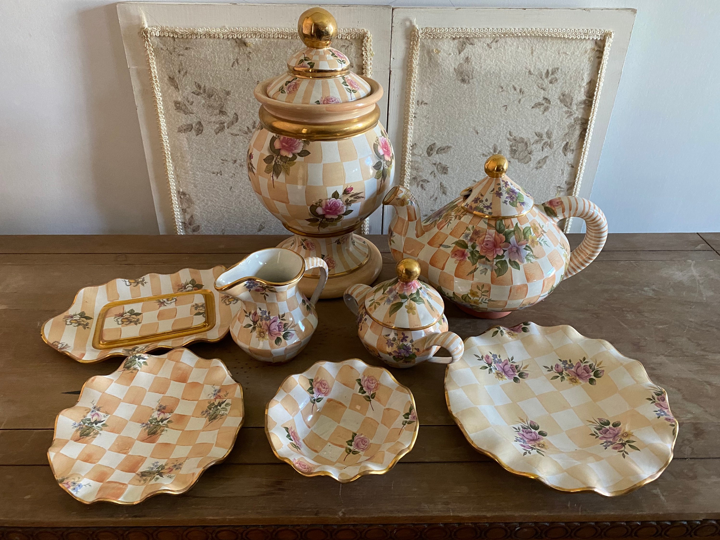 Mackenzie Childs Ceramic Majolica Honeymoon Lemon Curd Butter