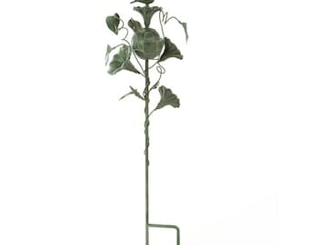Mackenzie childs Morning Glory Metal Garden Stake Flowers Birds Stunning Art Piece Decor Heavy Duty Outdoor BRAND NEW in box