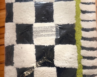 Mackenzie Childs Courtly check and green bath mat rug new in package selling a store full of Mackenzie Childs Fair Haven Finds 21x34