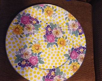 Mackenzie Childs Enamel Buttercup Serving Large Platter - Appetizer, cookie, wall hanging vintage retired piece
