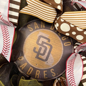 Padres Wreath, San Diego Padres Wreath, Padres Decor, Baseball Wreath, Baseball Decor, Baseball Door Hanger image 7