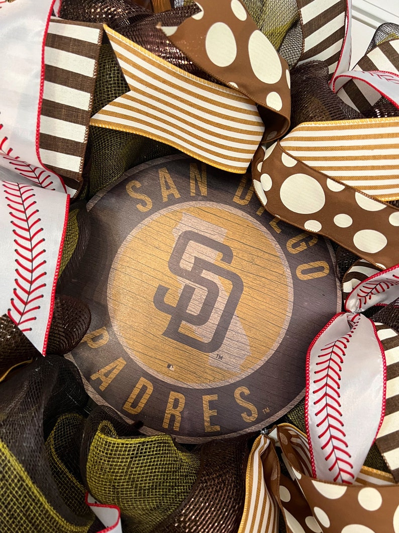 Padres Wreath, San Diego Padres Wreath, Padres Decor, Baseball Wreath, Baseball Decor, Baseball Door Hanger image 7