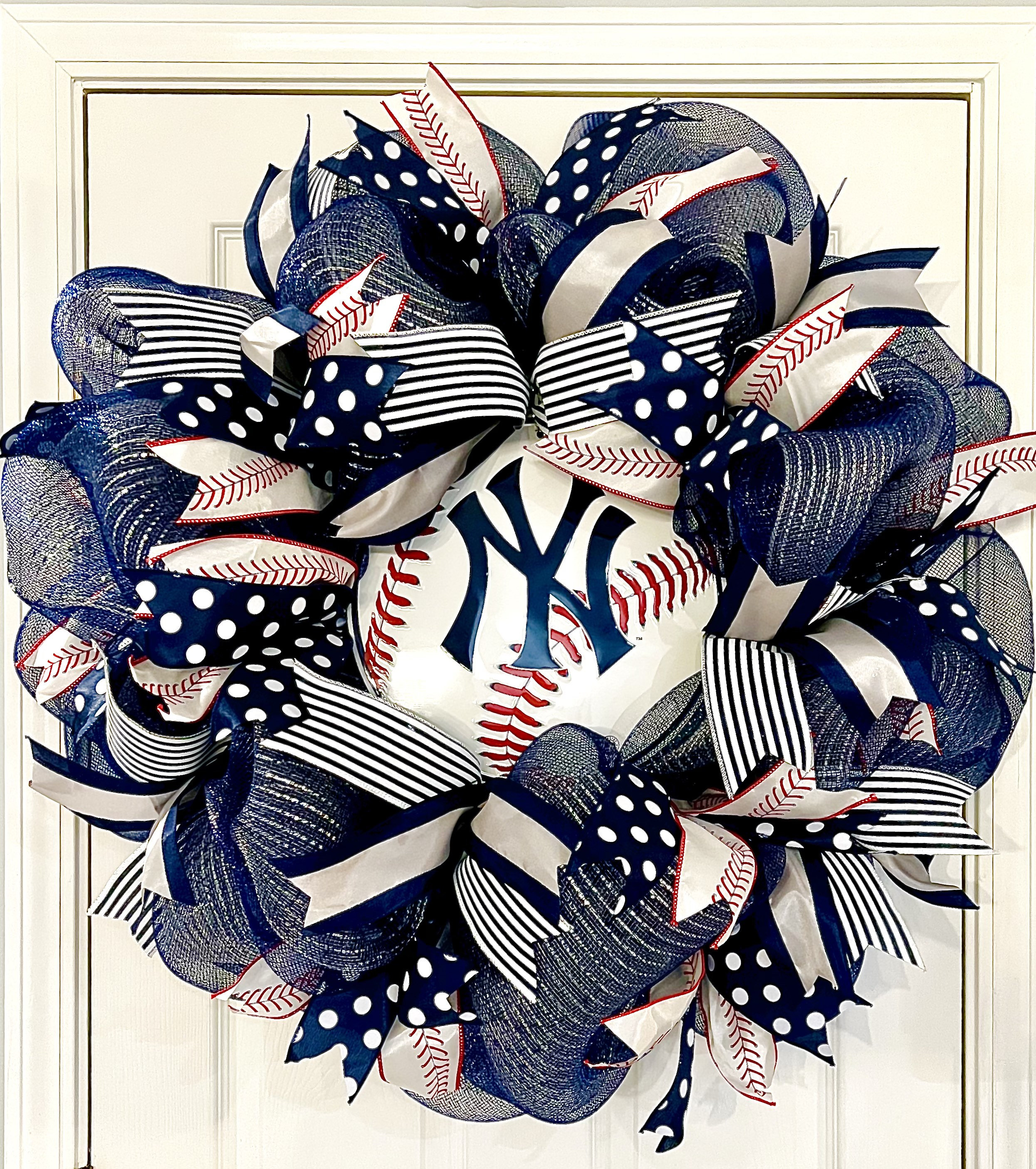 Yankees Wreath, New York Yankees Wreath, Yankees Decor, NYY Wreath