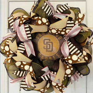 Padres Wreath, San Diego Padres Wreath, Padres Decor, Baseball Wreath, Baseball Decor, Baseball Door Hanger image 8