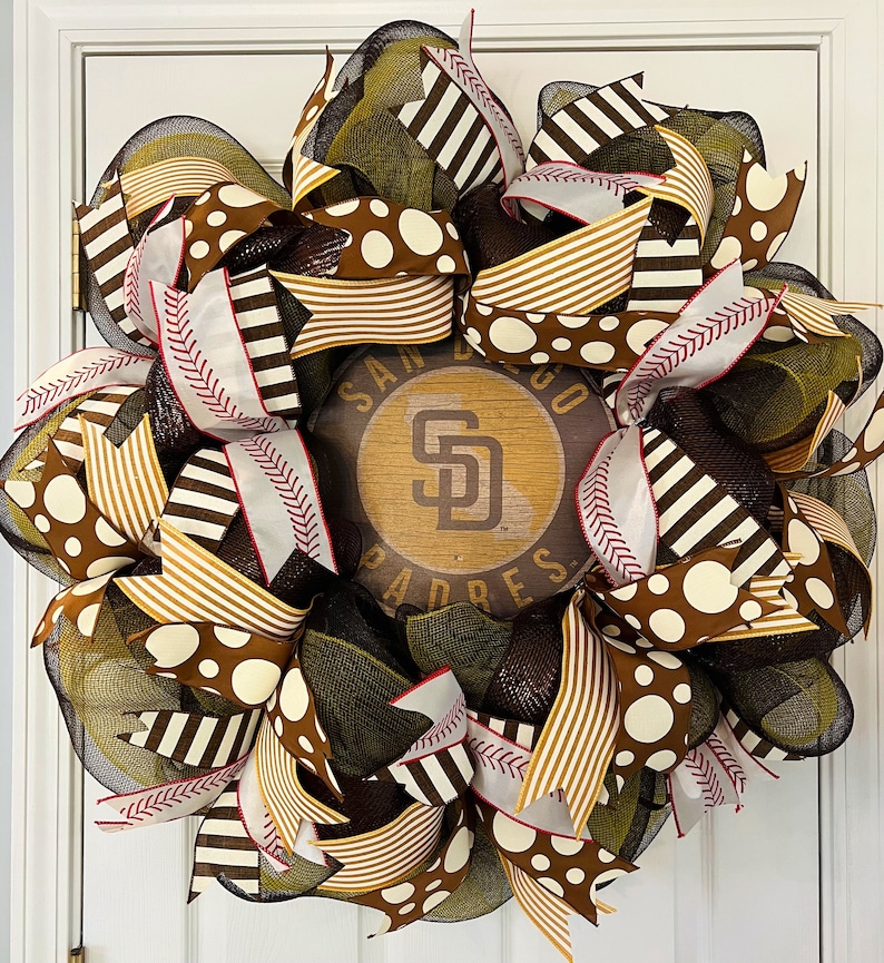 Padres Wreath, San Diego Padres Wreath, Padres Decor, Baseball Wreath, Baseball Decor, Baseball Door Hanger image 8