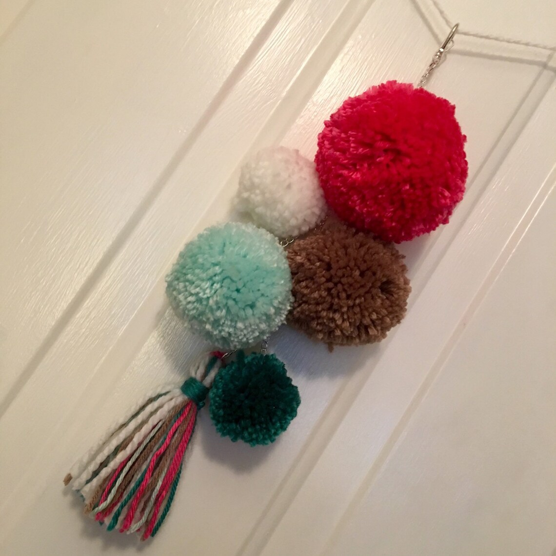 Pom Pom Keychain Pom Pom Tote Tassel Pom Pom Bag Tag Modern Etsy