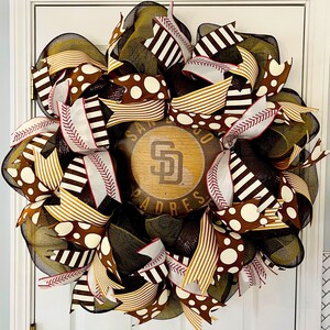 Padres Wreath, San Diego Padres Wreath, Padres Decor, Baseball Wreath, Baseball Decor, Baseball Door Hanger image 5