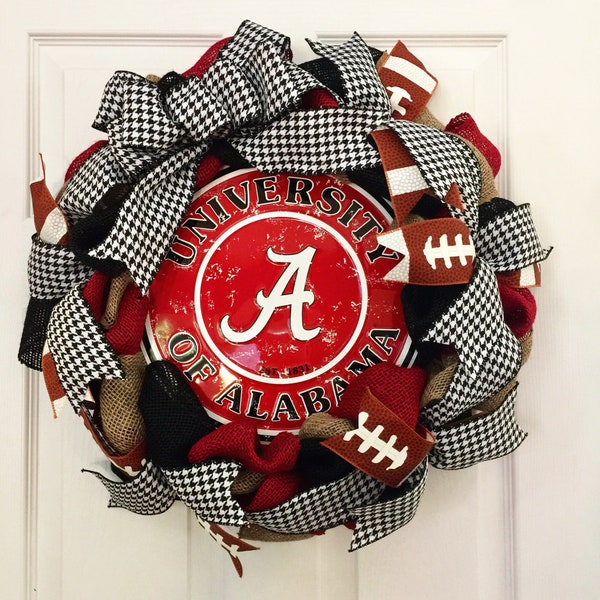 Alabama Wreath, University of Alabama Wreath, Crimson Tide Wreath, Roll Tide Wreath, Alabama Decor, Univerisity of Alabama Football Wreath