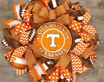 University of Tennessee Wreath, Vols Wreath, UT Wreath, Tennessee Vols Wreath, Go Vols Decor, Tennessee Football Wreath, Orange Wreath