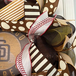 Padres Wreath, San Diego Padres Wreath, Padres Decor, Baseball Wreath, Baseball Decor, Baseball Door Hanger image 6