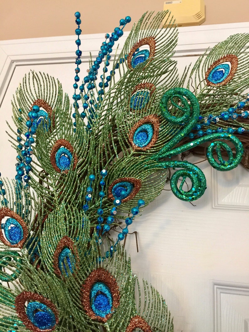 Peacock Wreath Christmas Peacock Wreath Christmas Grapevine | Etsy