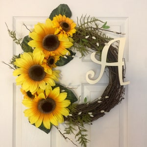 Sunflower Wreath, Grapevine Sunflower Wreath, Sunflower Decor, Floral Grapevine Wreath, Anytime Wreath, Everyday Wreath, Year Round Wreath image 6