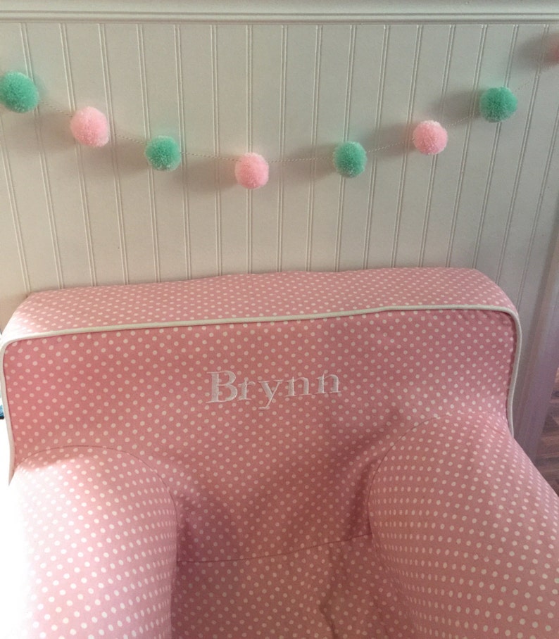 Pink and Mint Pom Pom Garland Pink and Mint Nursery Decor Etsy