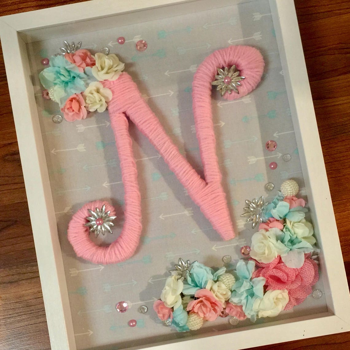 Nursery Shadow Box Nursery Monogram Nursery Wall Art Shabby Etsy