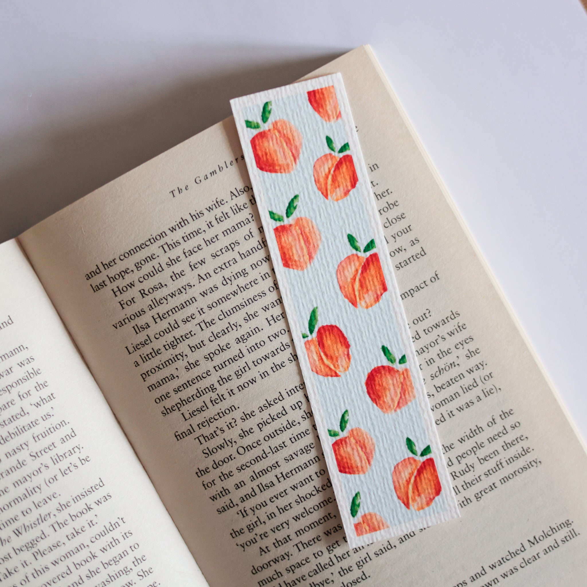 Fruity Design Bookmark Tassel Bookmark, Bookworm, Reading Gifts, Bookish  Gift, Cherry Bookmark, Strawberry Design, Peach Print, Cute Gifts 