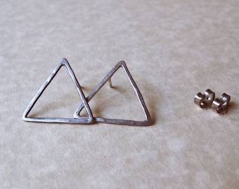 Triangular Silver Earrings (925)