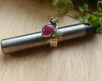 Ring// Ruby, Tourmalines, silver 925 | Unique model | Size 56 (FR) * 7 3/4 (US) * P (UK) | Chrstmas Gift