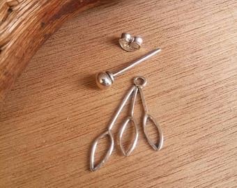 Earrings// "Petals" silver 925 | Belgian pousette clasp, butterfly | adjustable | Light Flower Pendants Earrings