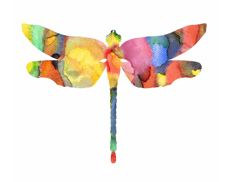 Dragonfly 01 design watercolor art print Watercolor | Etsy